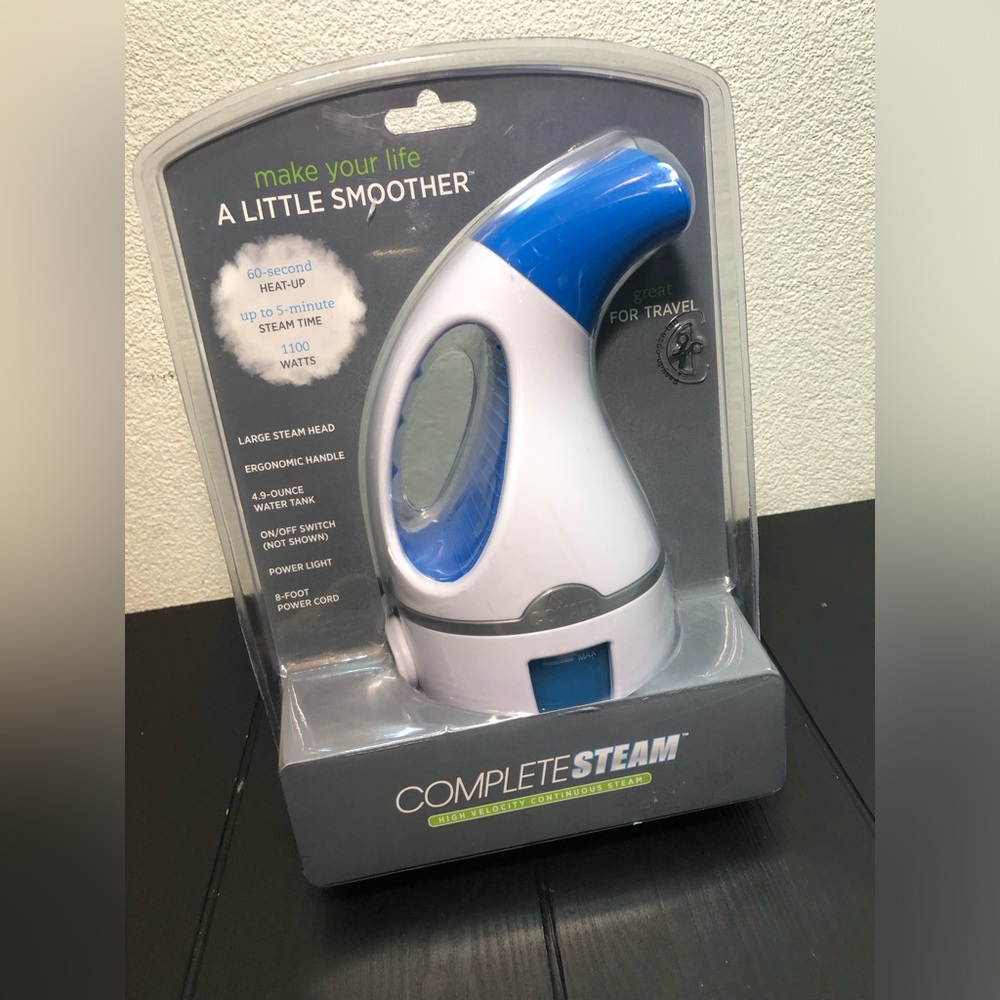 Conair CompleteSteam Travel Fabric Steamer in White and Blue - Picture 2 of 5